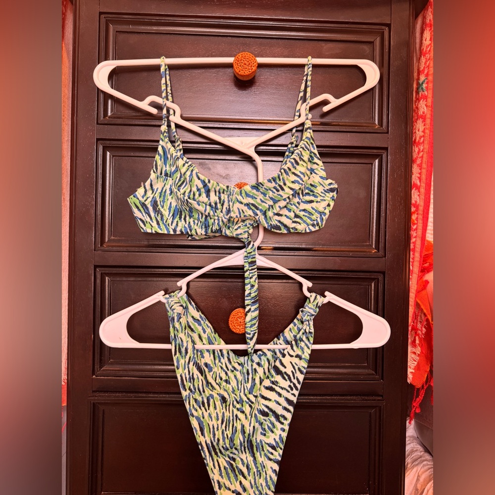 Skatie Green and Blue Patterned Bikini